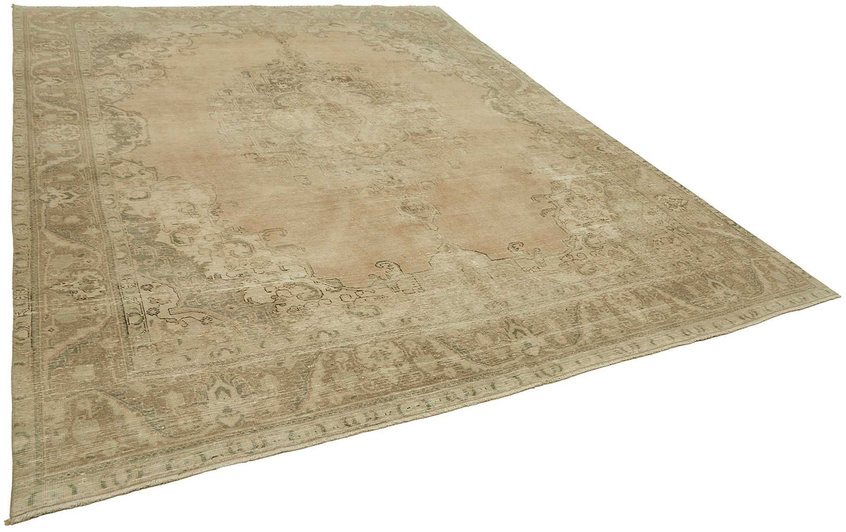 Rusvo Bej Kahverengi Madalyon Desenli El Dokuma Halı 294x386 cm – genel görünüm