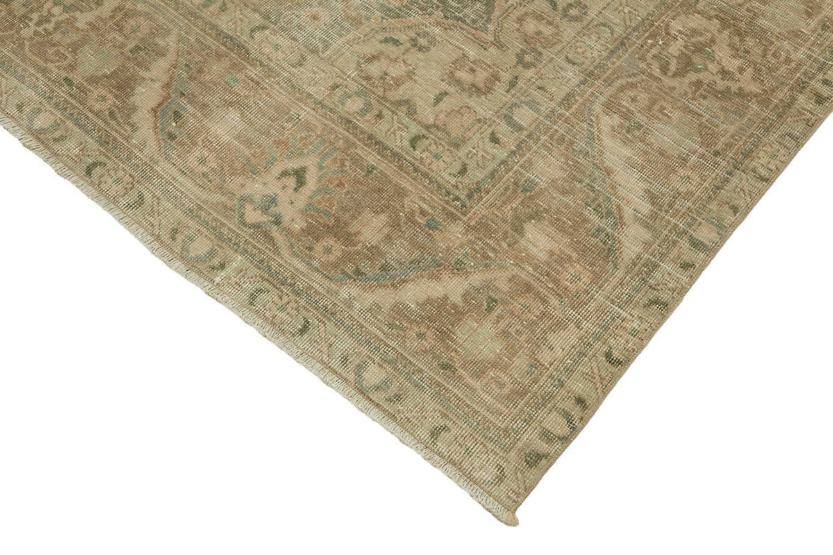 Rusvo Bej Kahverengi Madalyon Desenli El Dokuma Halı 294x386 cm – detay görünümü