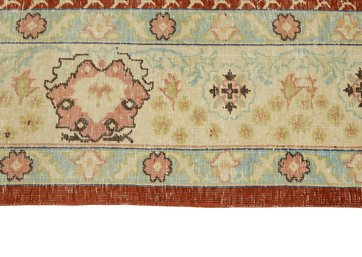 Rusvo Kırmızı Bej Madalyon Desenli Klasik El Dokuma Halı 264x383 cm – farklı açı