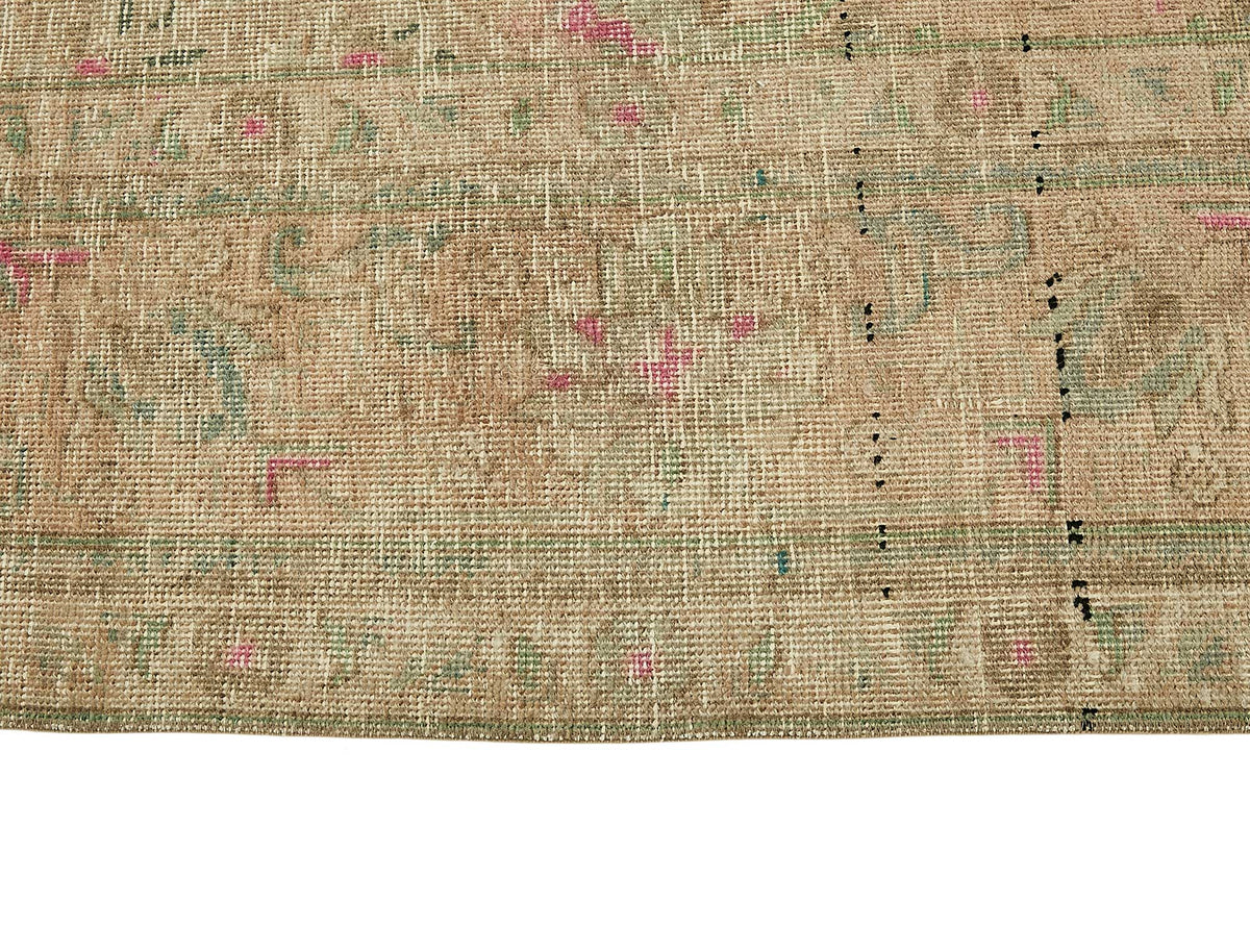Rusvo Vintage Bej Pembe Madalyon Desenli El Dokuma Halı 292x393 cm – farklı açı