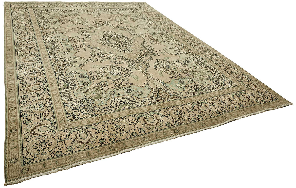 Rusvo Vintage Halı Bej Madalyon Göbekli El Dokuma 292x387 cm – genel görünüm