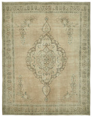 Rusvo Bej Rengi Halı Antrasit Gri ve Mavi Detaylı 301x392 cm 49466