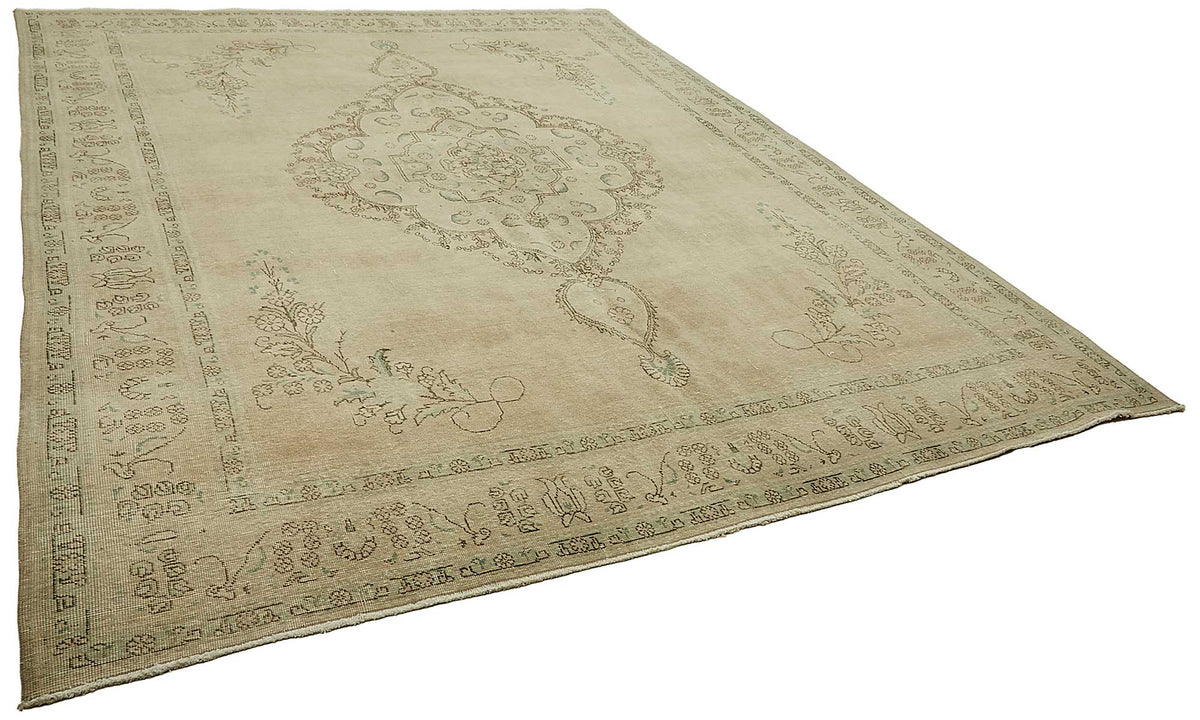 Rusvo Bej Rengi Halı Antrasit Gri ve Mavi Detaylı 301x392 cm 49466 – genel görünüm