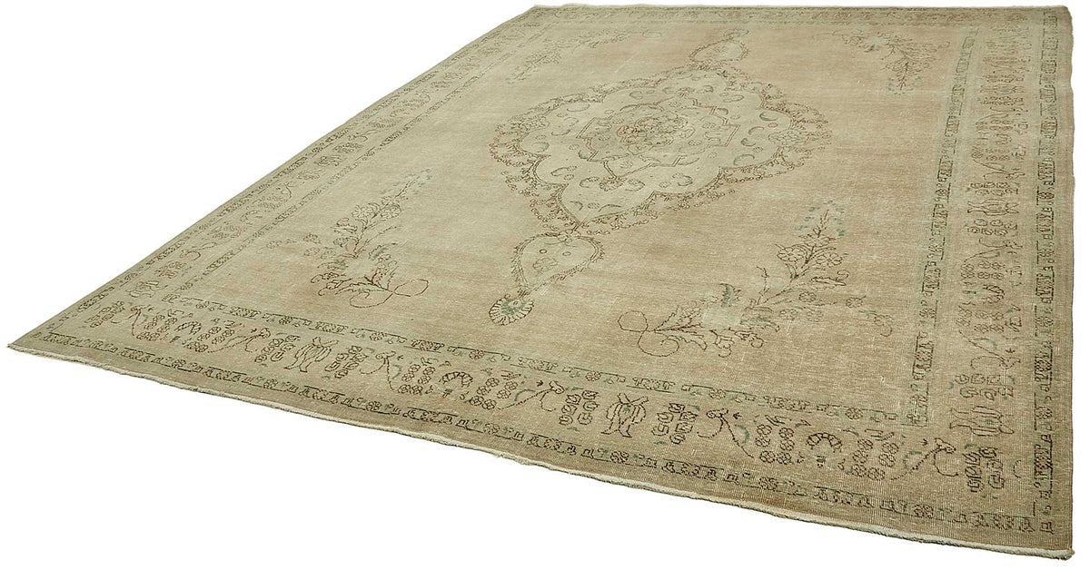 Rusvo Bej Rengi Halı Antrasit Gri ve Mavi Detaylı 301x392 cm 49466 – doku yakın çekim