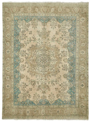 Rusvo Bej Madalyon Desenli Düz Bej Halı Yün Dokuma 293x380 cm