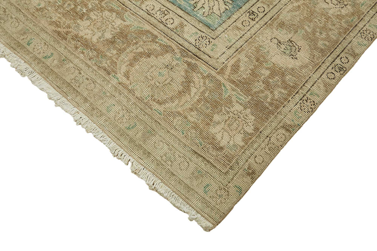 Rusvo Bej Madalyon Desenli Düz Bej Halı Yün Dokuma 293x380 cm – detay görünümü