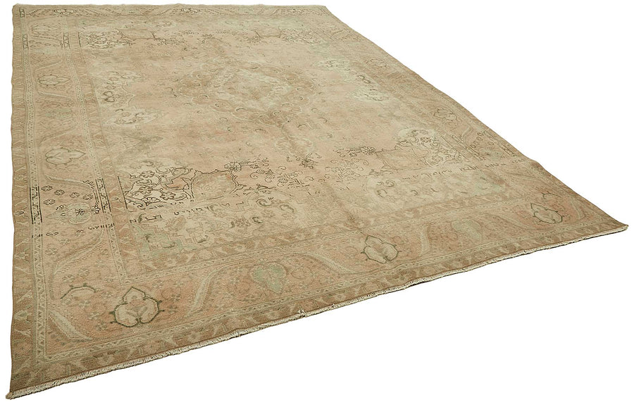 Rusvo Madalyon Desenli Vintage Eskitme Bej Halı 288x386 cm 49470 – genel görünüm