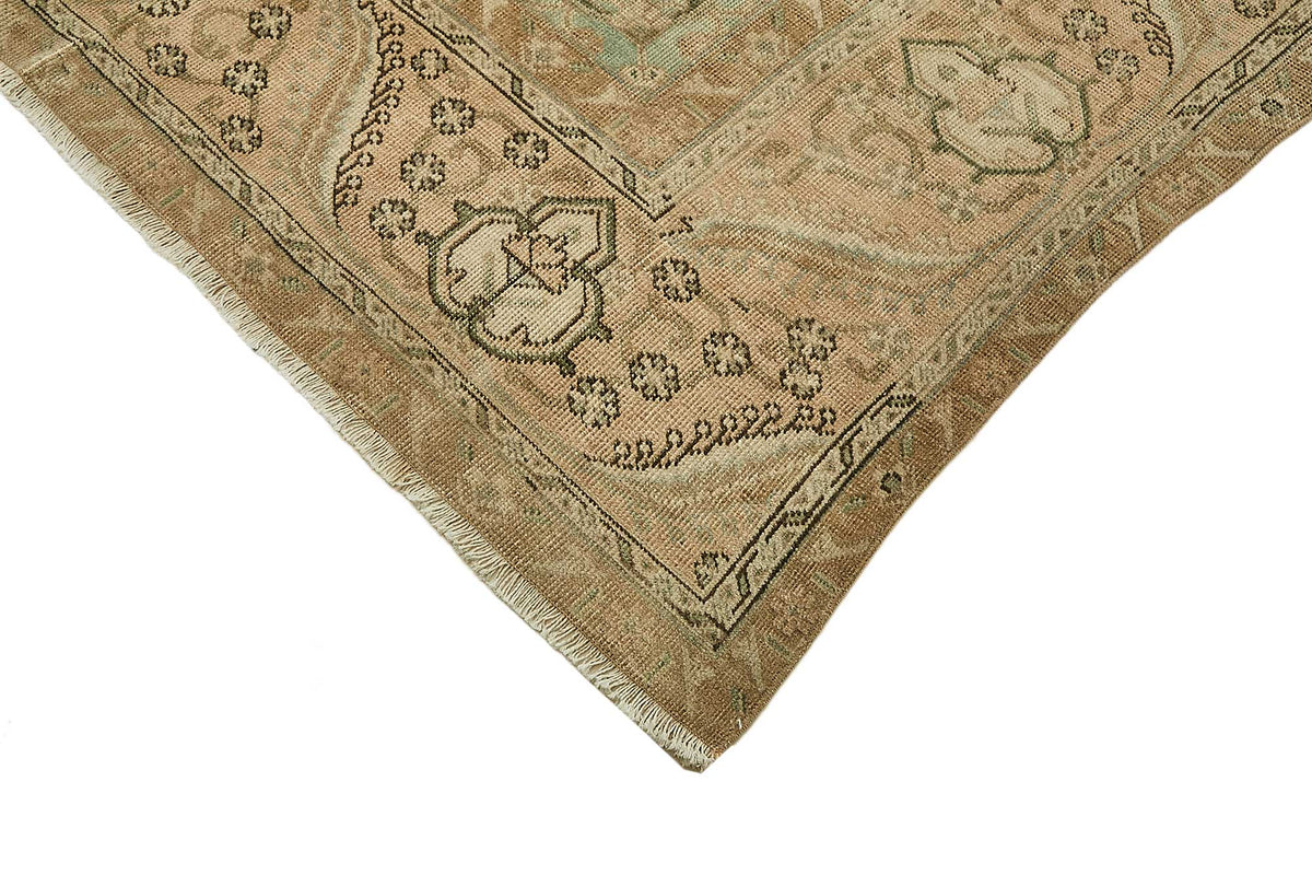 Rusvo Madalyon Desenli Vintage Eskitme Bej Halı 288x386 cm 49470 – detay görünümü