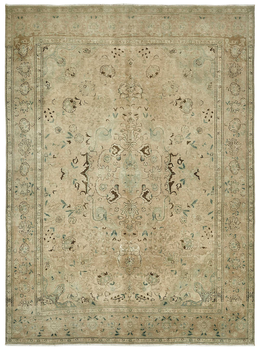 Rusvo Bej Kahverengi Madalyon Desenli Klasik El Dokuma Halı 290x375 cm