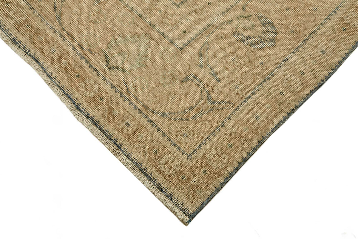 Rusvo Madalyon Desenli Bej Rengi Vintage El Dokuma Halı 300x390 cm 49475 – detay görünümü