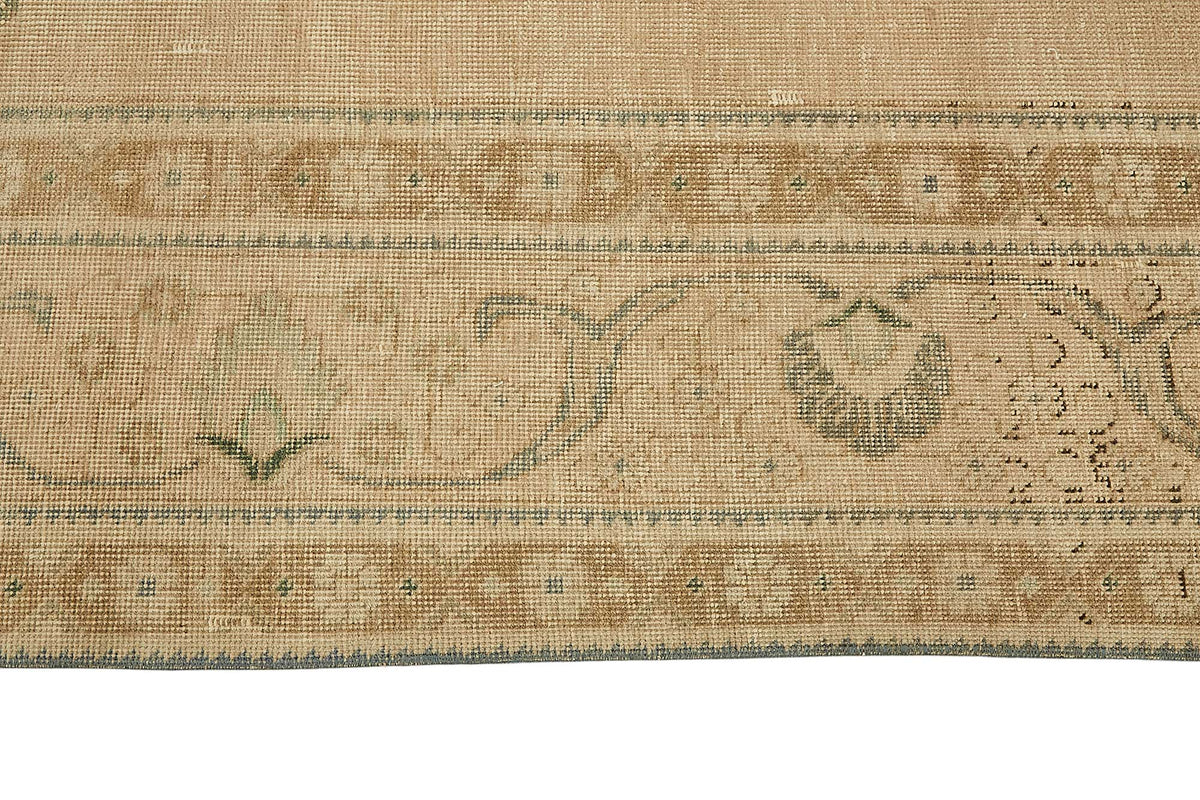 Rusvo Madalyon Desenli Bej Rengi Vintage El Dokuma Halı 300x390 cm 49475 – farklı açı