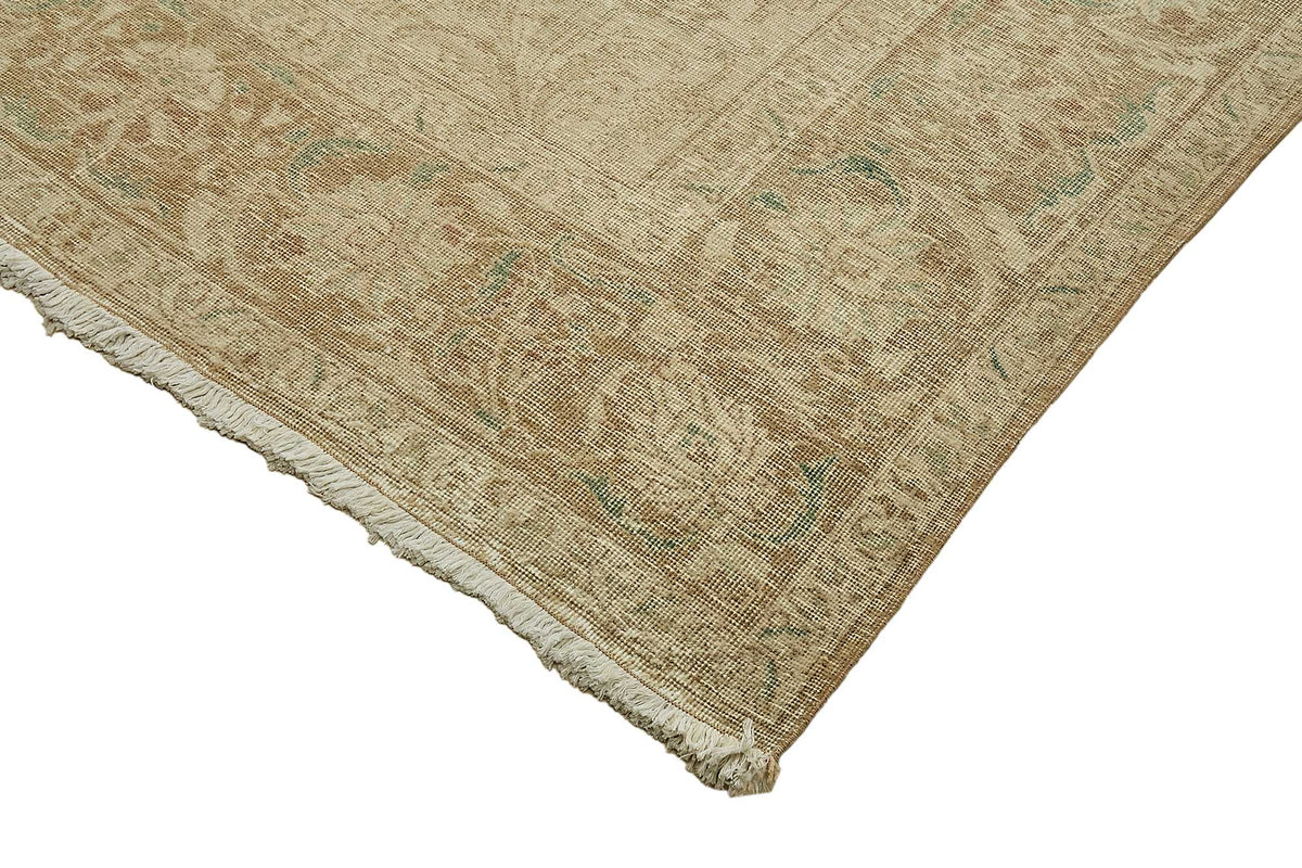 Rusvo Açık Kahverengi Vintage Halı Madalyon Göbekli 282x397 cm 49477 – detay görünümü