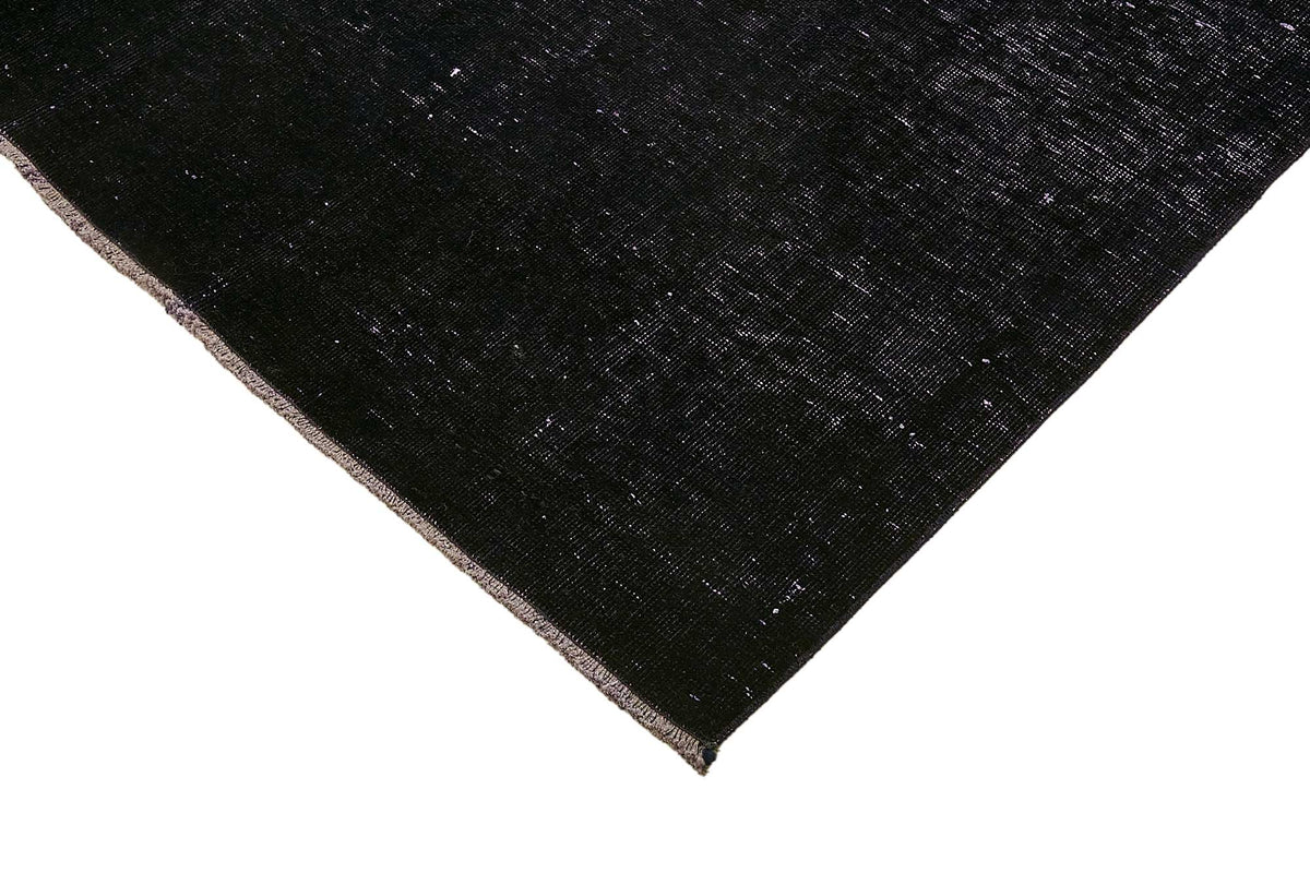 Zelko Siyah Gri Düz Renk Melanje Efektli El Dokuma Halı 281x342 cm – detay görünümü