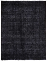 Zelko Düz Desensiz Siyah Gri El Dokuma Halı 285x380 cm