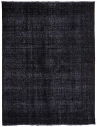 Zelko Düz Desensiz Siyah Gri El Dokuma Halı 285x380 cm