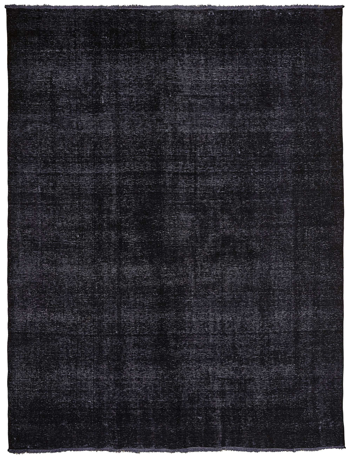 Zelko Düz Desensiz Siyah Gri El Dokuma Halı 285x380 cm