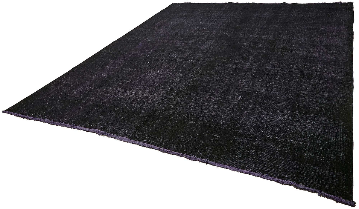 Zelko Düz Desensiz Siyah Gri El Dokuma Halı 285x380 cm – doku yakın çekim