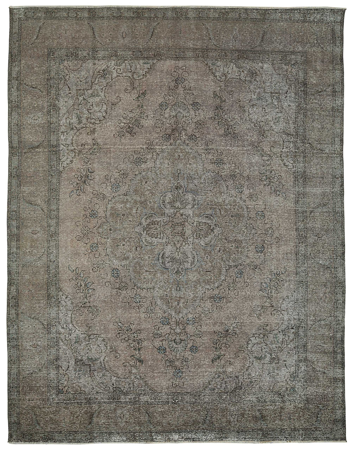 Zelko Antrasit Gri Eskitme Halı, Klasik Madalyon Desenli 300x390 cm