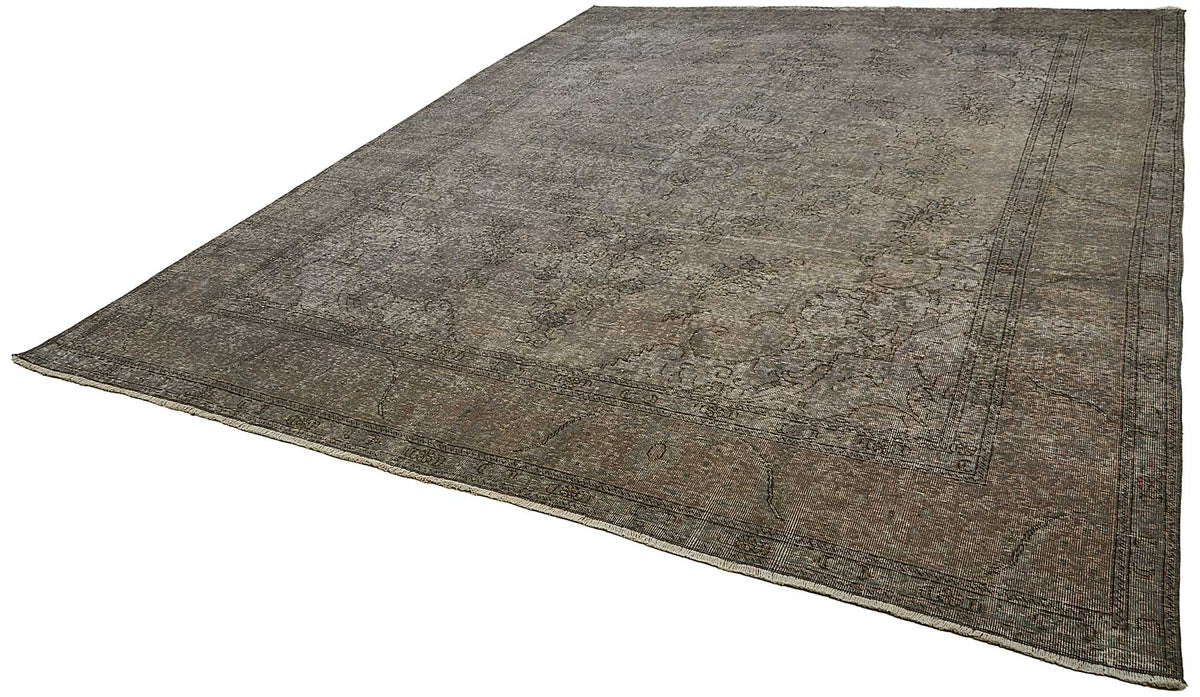 Zelko Antrasit Gri Eskitme Halı, Klasik Madalyon Desenli 300x390 cm – doku yakın çekim