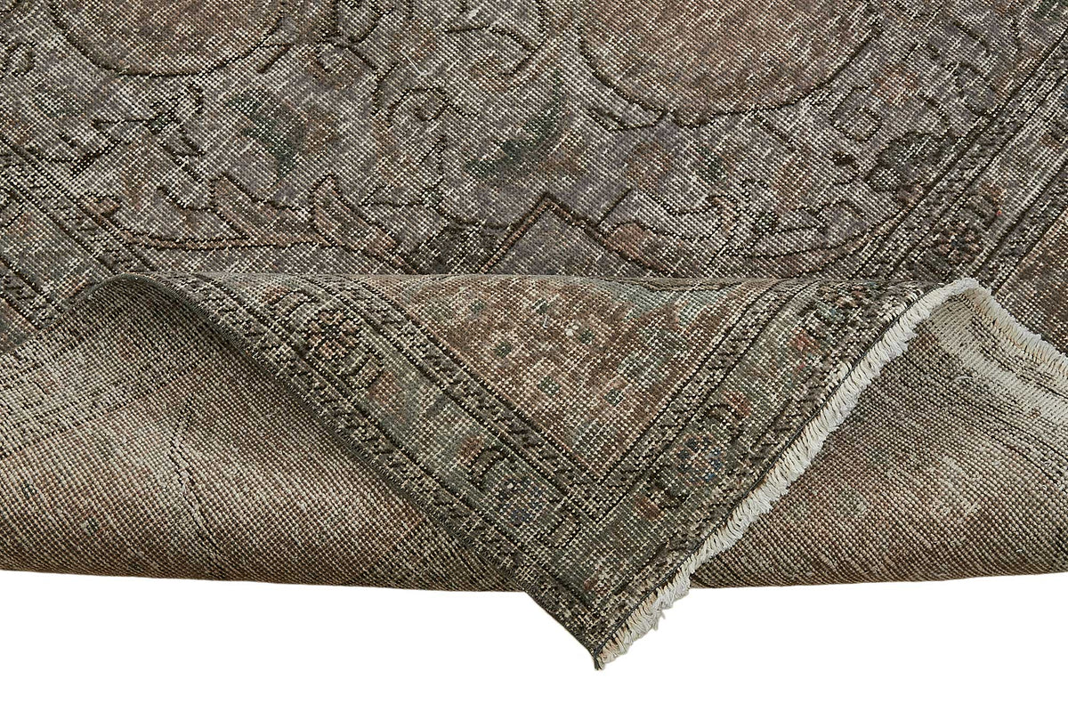 Zelko Antrasit Gri Eskitme Halı, Klasik Madalyon Desenli 300x390 cm – kenar detayı