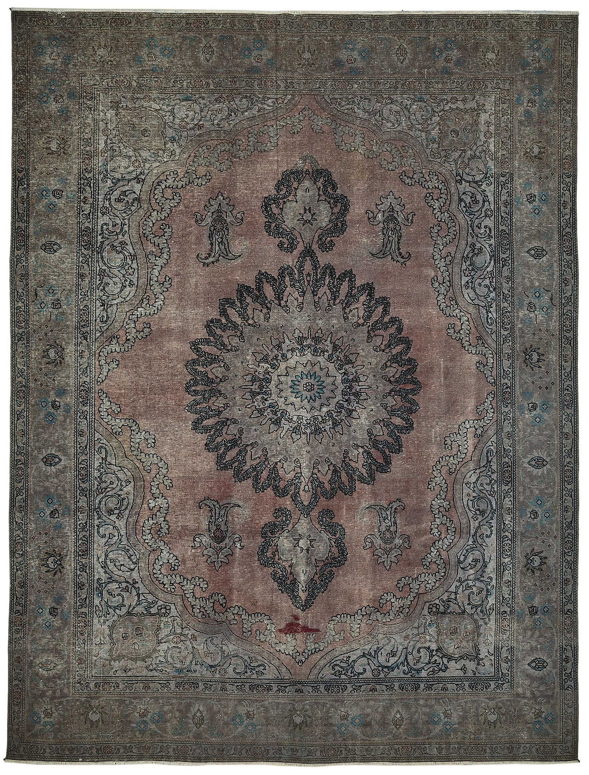 Zelko Toz Pembe Halı, Gümüş Zeminli ve Madalyon Desenli 239x392 cm