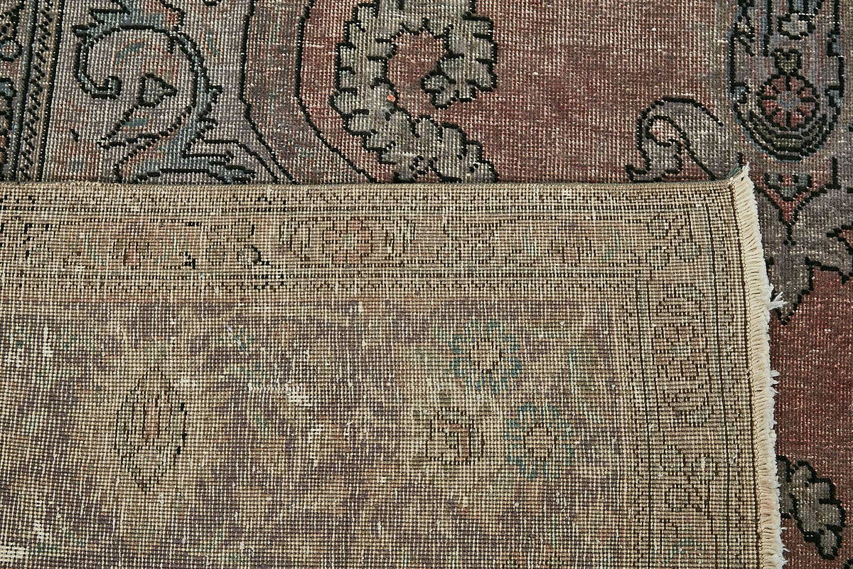 Zelko Toz Pembe Halı, Gümüş Zeminli ve Madalyon Desenli 239x392 cm – arka yüz görünümü