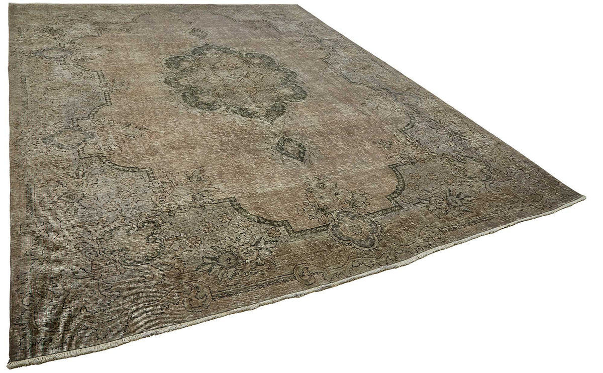 Zelko Gri Eskitme Halı Kahverengi Zeminli El Dokuma 287x387 cm – genel görünüm