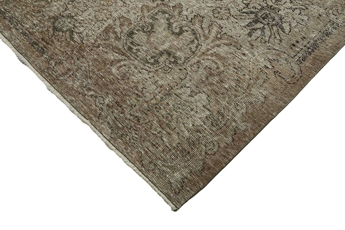Zelko Gri Eskitme Halı Kahverengi Zeminli El Dokuma 287x387 cm – detay görünümü
