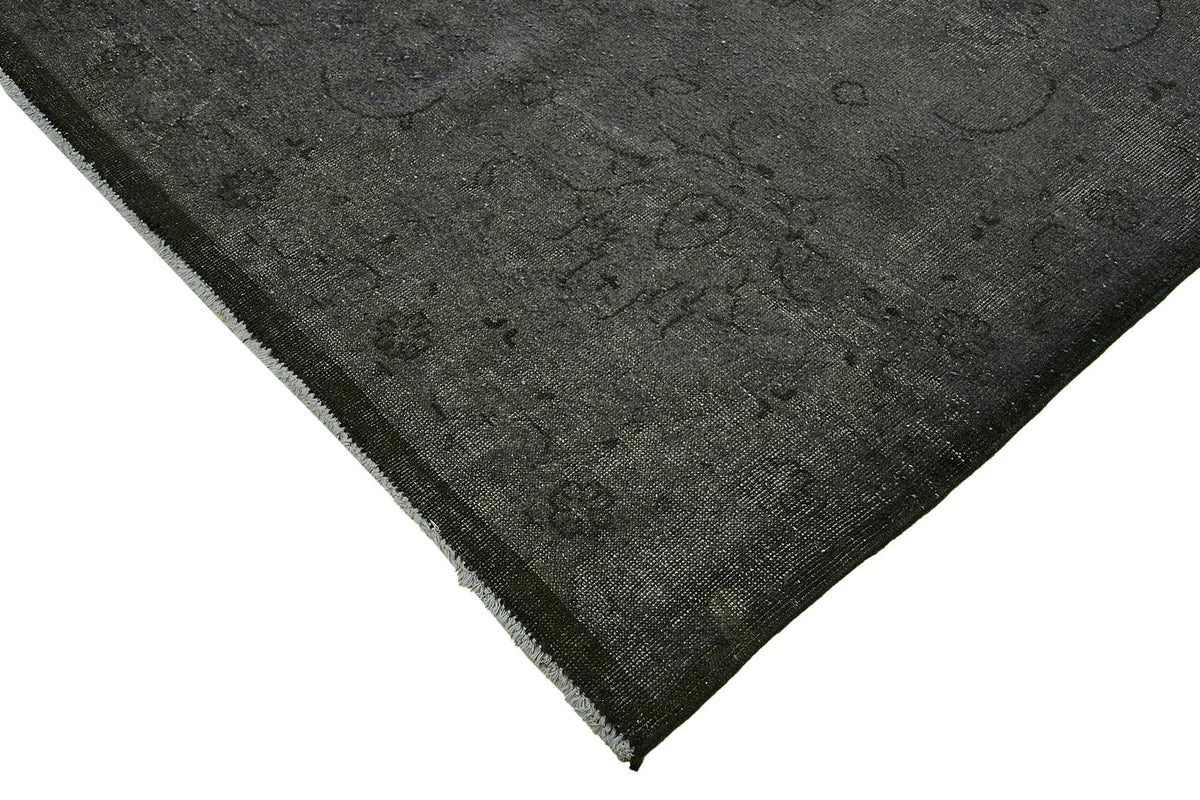 Zelko Antrasit Gri Geometrik Modern El Dokuma Halı 420x442 cm – detay görünümü