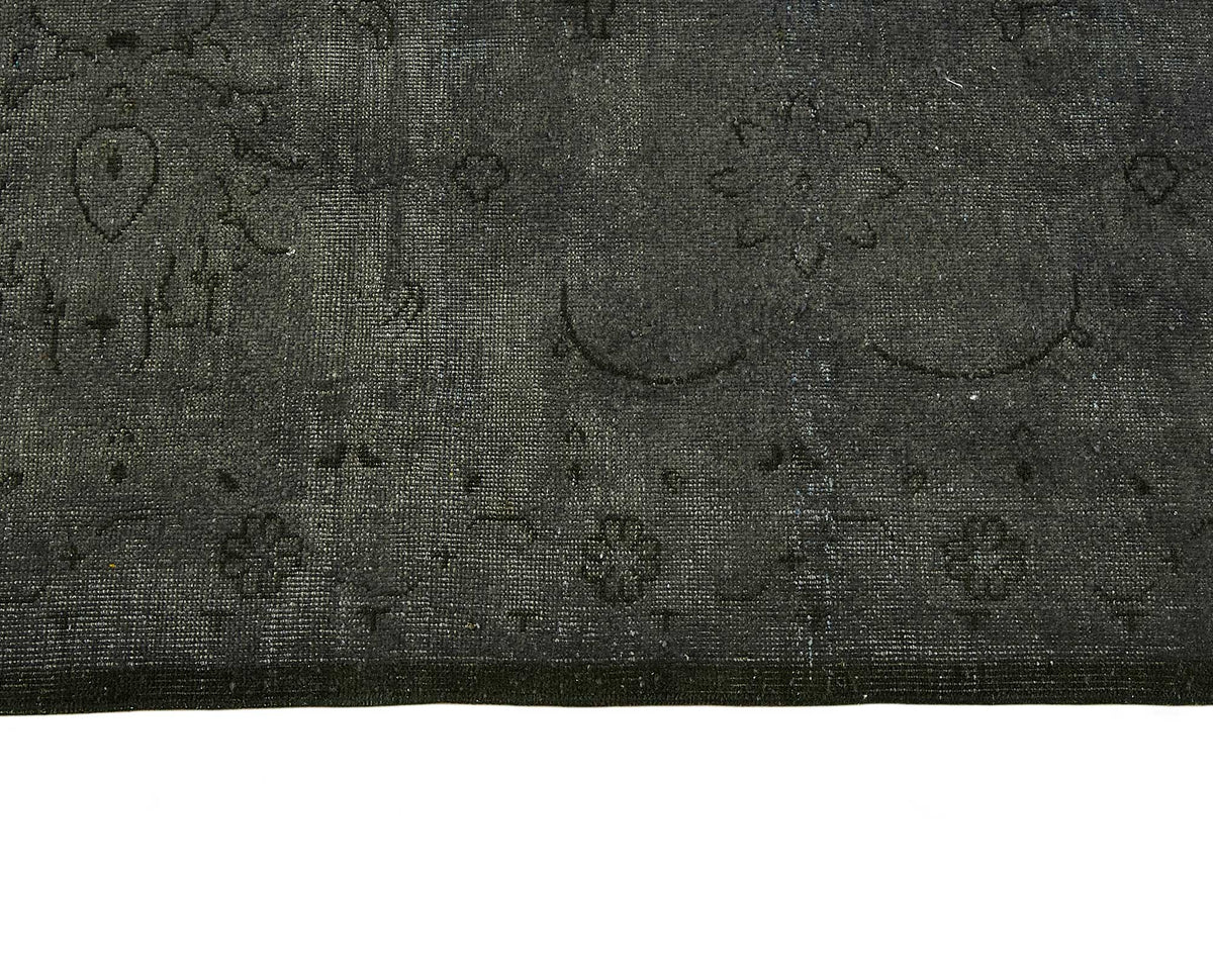 Zelko Antrasit Gri Geometrik Modern El Dokuma Halı 420x442 cm – farklı açı