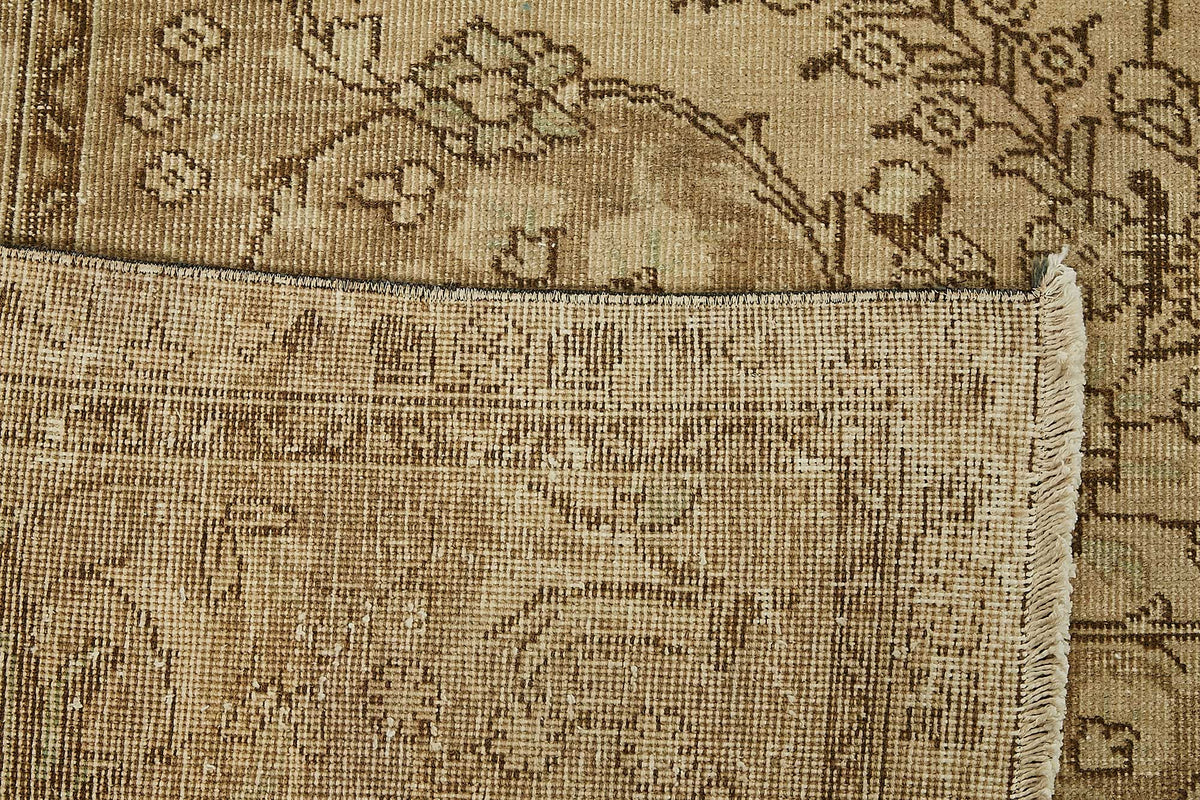Rusvo Bej Kahverengi Madalyon Desenli Klasik El Dokuma Halı 291x385 cm – arka yüz görünümü