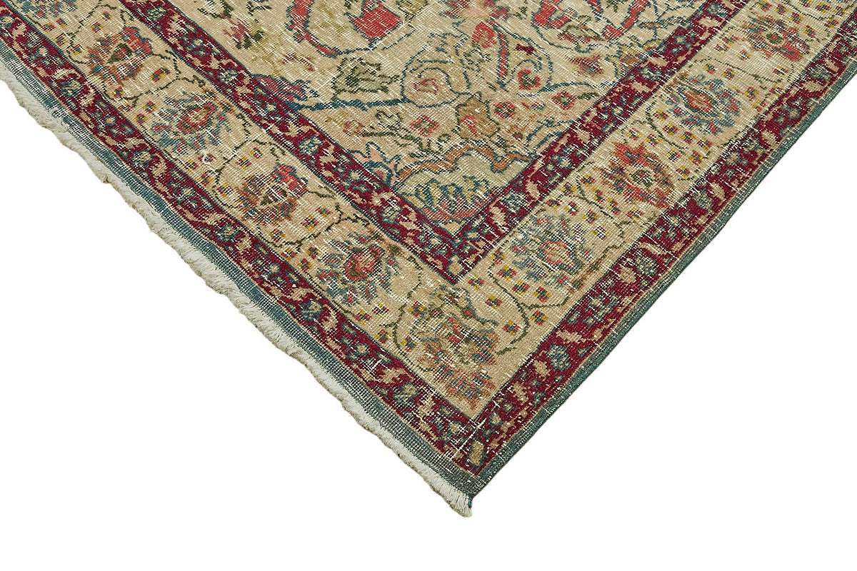 Rusvo Madalyon Desenli Turkuaz Bej El Dokuma Halı 285x358 cm 49694 – detay görünümü