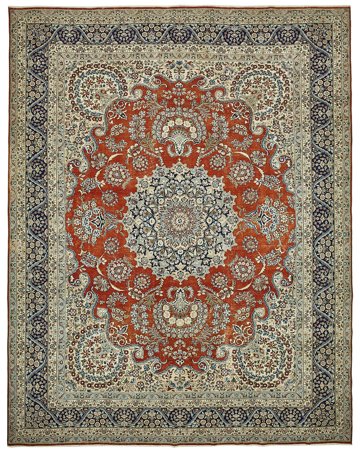 Rusvo Vintage Kırmızı Dokuma Madalyon Desenli Halı 312x396 cm 49698