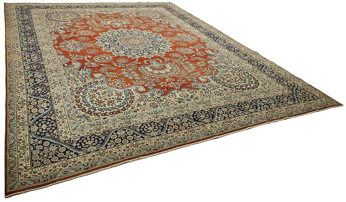 Rusvo Vintage Kırmızı Dokuma Madalyon Desenli Halı 312x396 cm 49698 – genel görünüm