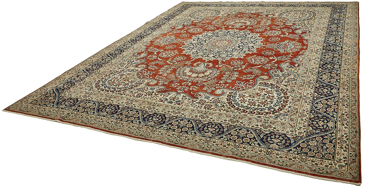 Rusvo Vintage Kırmızı Dokuma Madalyon Desenli Halı 312x396 cm 49698 – doku yakın çekim