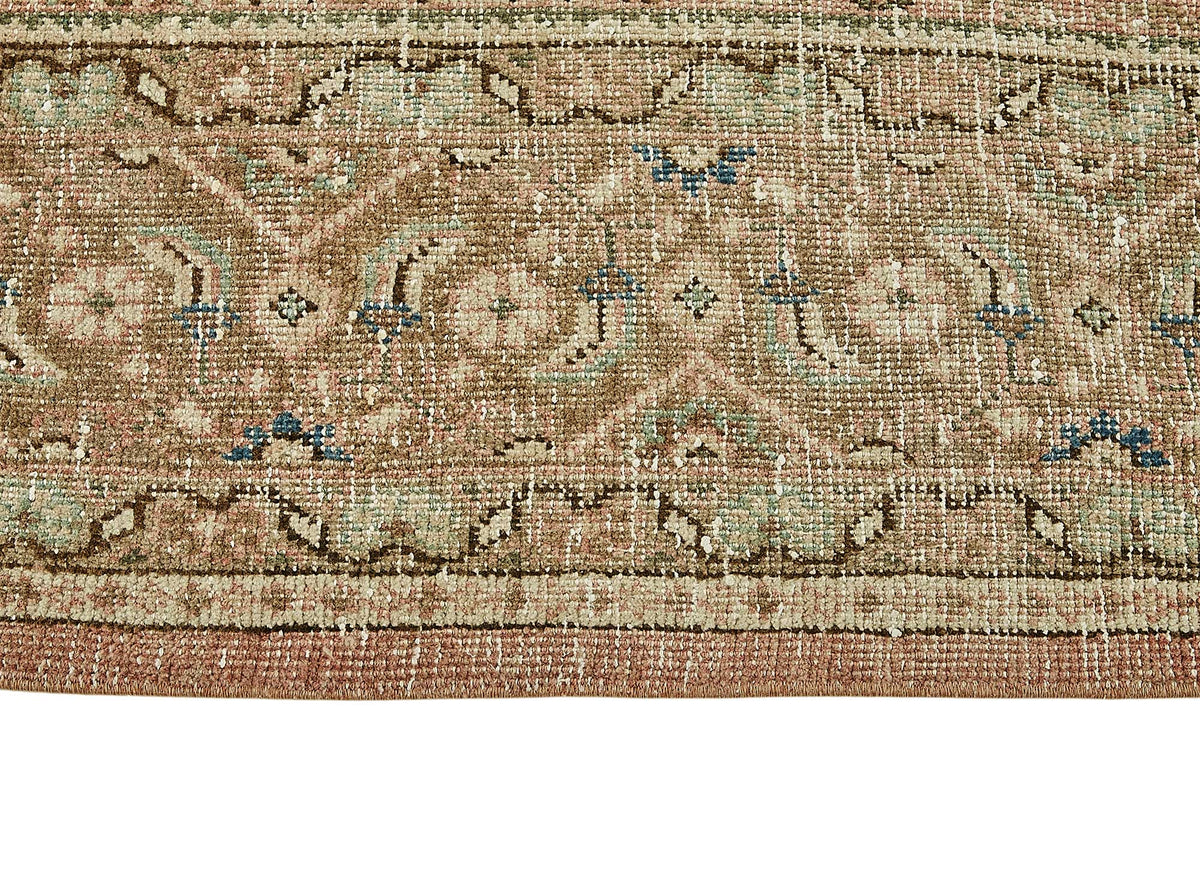 Rusvo Kahverengi Halı 6 m2 Bej Zeminli Geometrik Desenli 285x393 cm – farklı açı
