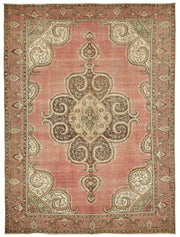 Rusvo Pembe Halı Vintage Madalyon Desenli El Dokuma 291x390 cm 49702