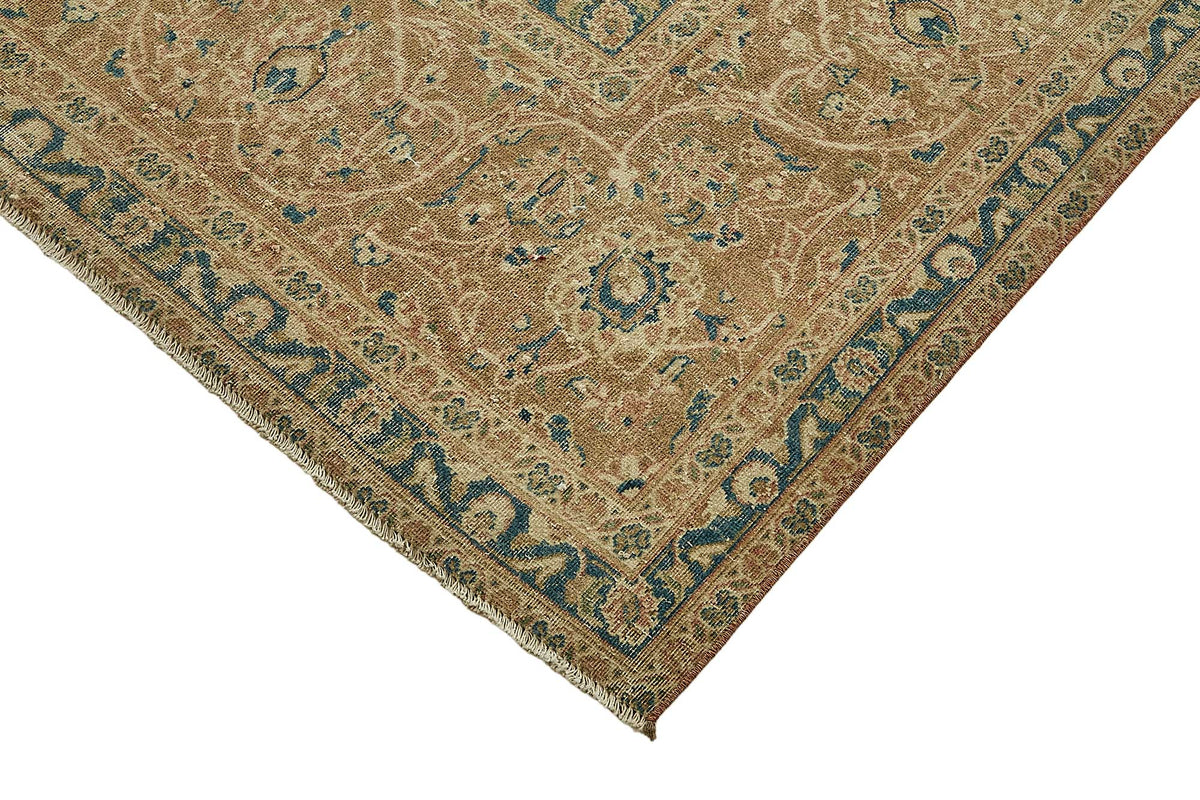 Rusvo Vintage Bej Gümüş Madalyon Desenli Düz Dokuma Halı 293x484 cm – detay görünümü