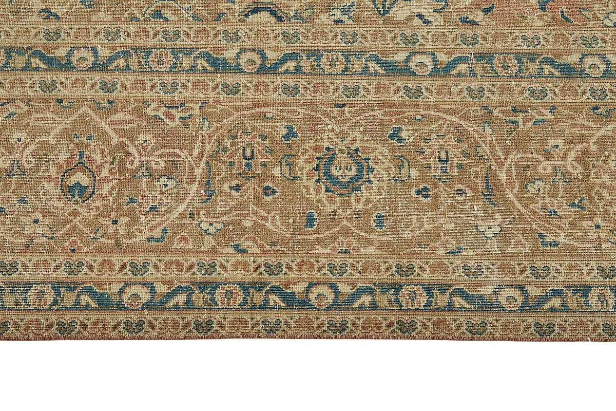 Rusvo Vintage Bej Gümüş Madalyon Desenli Düz Dokuma Halı 293x484 cm – farklı açı