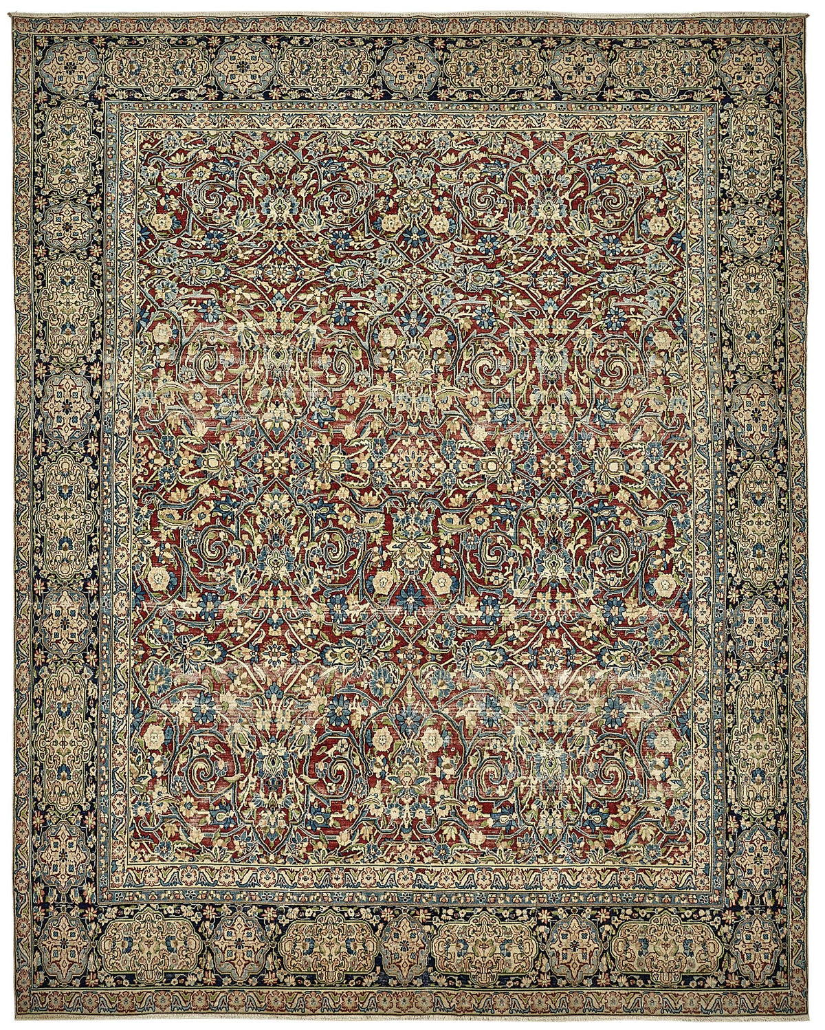 Rusvo Vintage Kırmızı Çiçek Desenli El Dokuma Halı 290x358 cm 49705