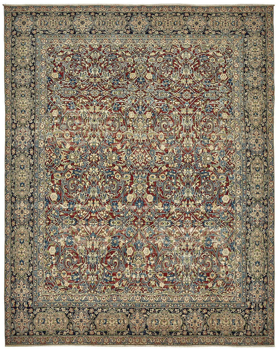 Rusvo Vintage Kırmızı Çiçek Desenli El Dokuma Halı 290x358 cm 49705