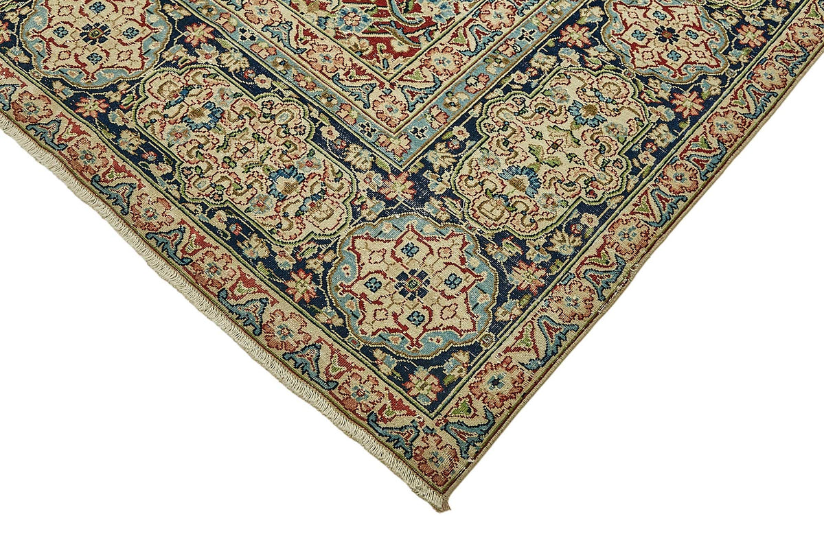 Rusvo Vintage Kırmızı Çiçek Desenli El Dokuma Halı 290x358 cm 49705 – detay görünümü