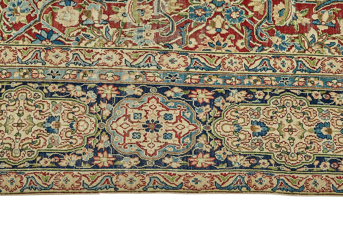 Rusvo Vintage Kırmızı Çiçek Desenli El Dokuma Halı 290x358 cm 49705 – farklı açı