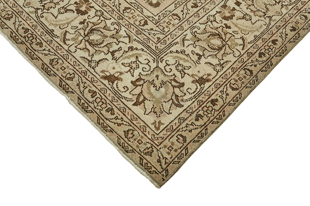 Rusvo Açık Kahverengi Vintage El Dokuma Halı 287x340 cm – detay görünümü