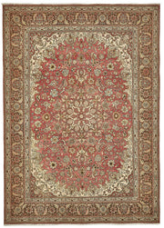Rusvo Vintage Kırmızı Madalyon Desenli El Dokuma Halı 247x350 cm