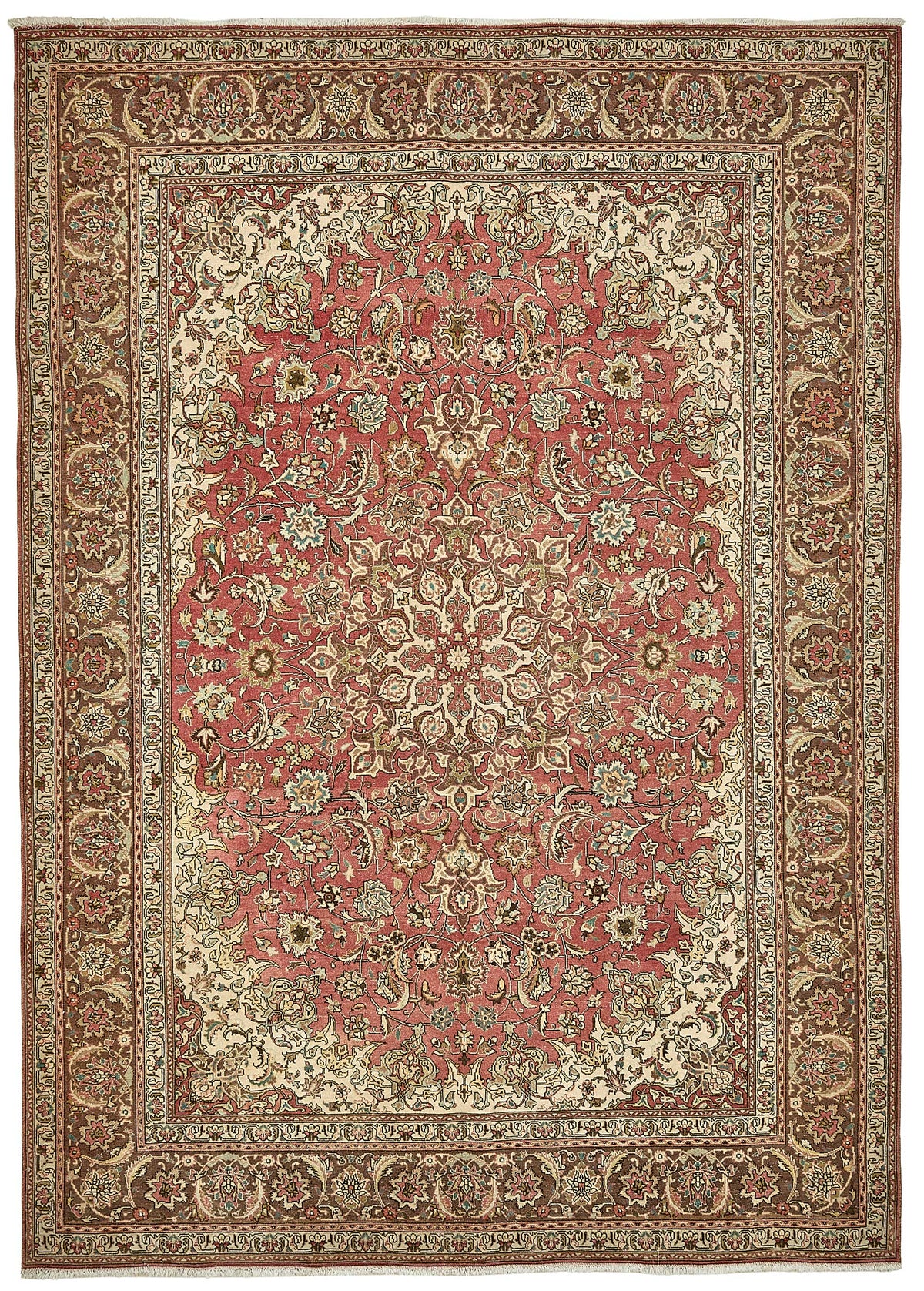 Rusvo Vintage Kırmızı Madalyon Desenli El Dokuma Halı 247x350 cm