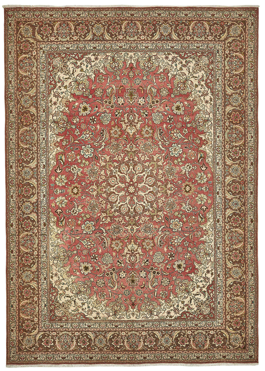Rusvo Vintage Kırmızı Madalyon Desenli El Dokuma Halı 247x350 cm