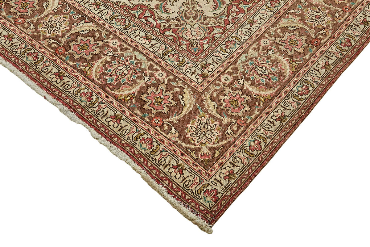 Rusvo Vintage Kırmızı Madalyon Desenli El Dokuma Halı 247x350 cm – detay görünümü