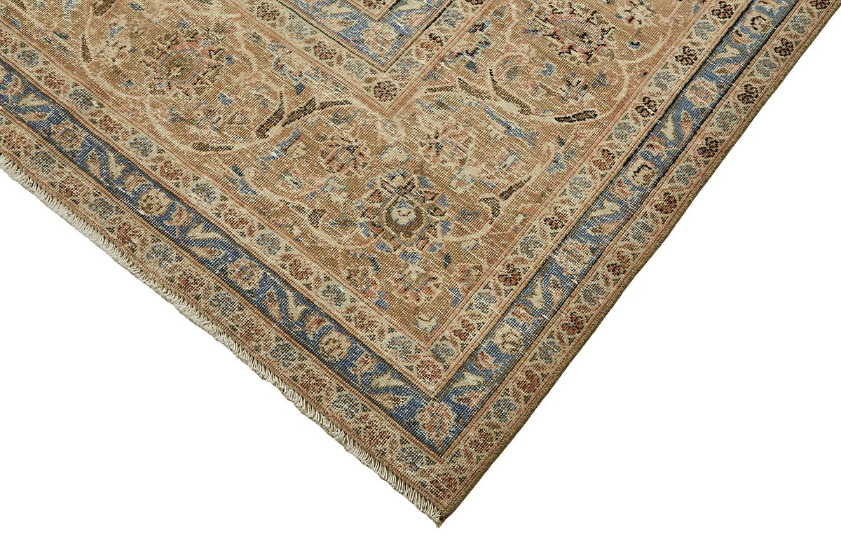 Rusvo Bej Kırmızı Madalyon Desenli Vintage El Dokuma Halı 287x391 cm – detay görünümü