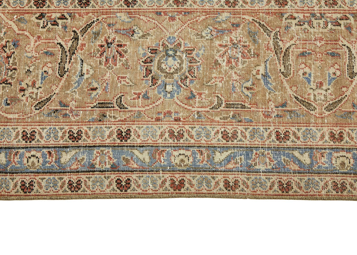 Rusvo Bej Kırmızı Madalyon Desenli Vintage El Dokuma Halı 287x391 cm – farklı açı